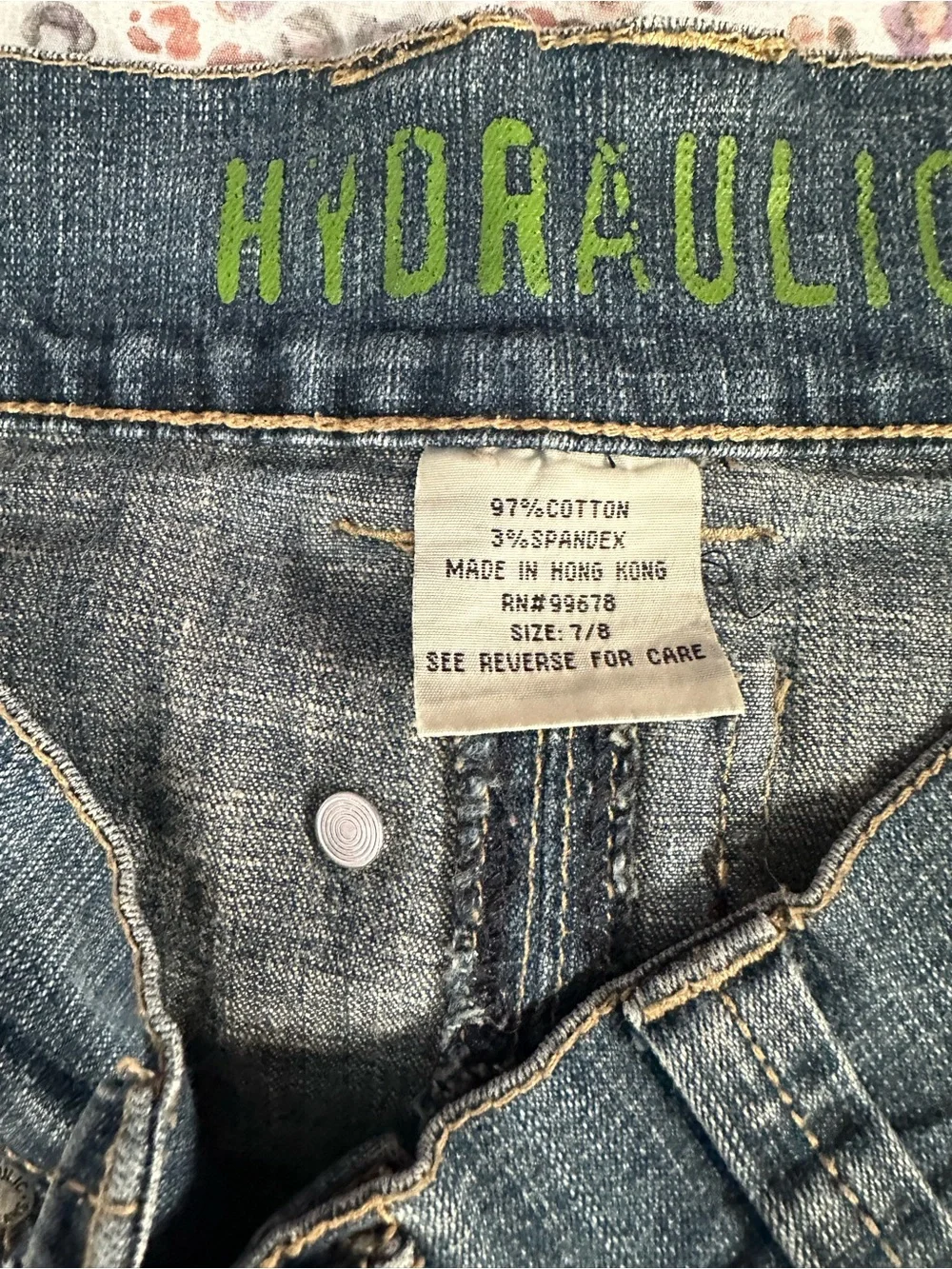 Hydraulic Dark Blue Denim Mini Skirt